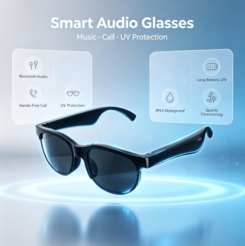 Kacamata Audio Pintar Bluetoot - Smart Glasses Lens ulasan dan harga