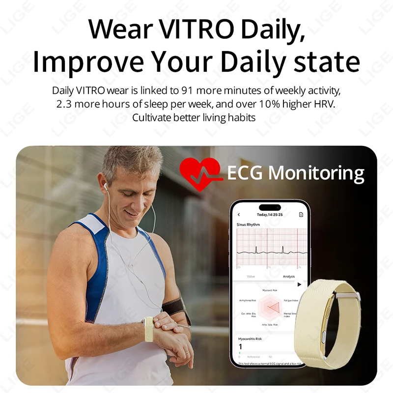 Jam Tangan Pintar Pria EKG Kes - Fall Detection Watch ulasan dan harga